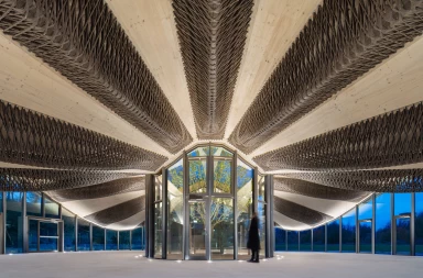 Innovative Hybrid Flax Pavilion demonstrates use of CLT and flax fiber as alternative to conventional building techniques Innovative Hybrid Flax Pavilion demonstrates use of CLT and flax fiber as alternative to conventional building techniques